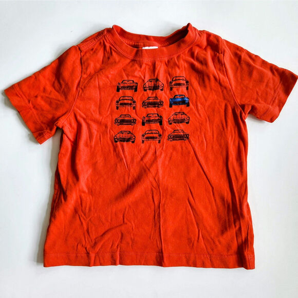Hanna Andersson Kids Summer Transportation Tee Tangy Red Cars Size 5 | 110 cm - Picture 1 of 7